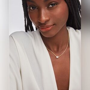 Kendra Scott Cailin Pendant Necklace in White Cubic Zirconia and Gold